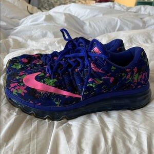 Air Max Nike Ladies Floral Blue, bright green and Pink Sneakers